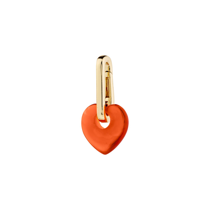 Agate Heart Charm Pendant - gold