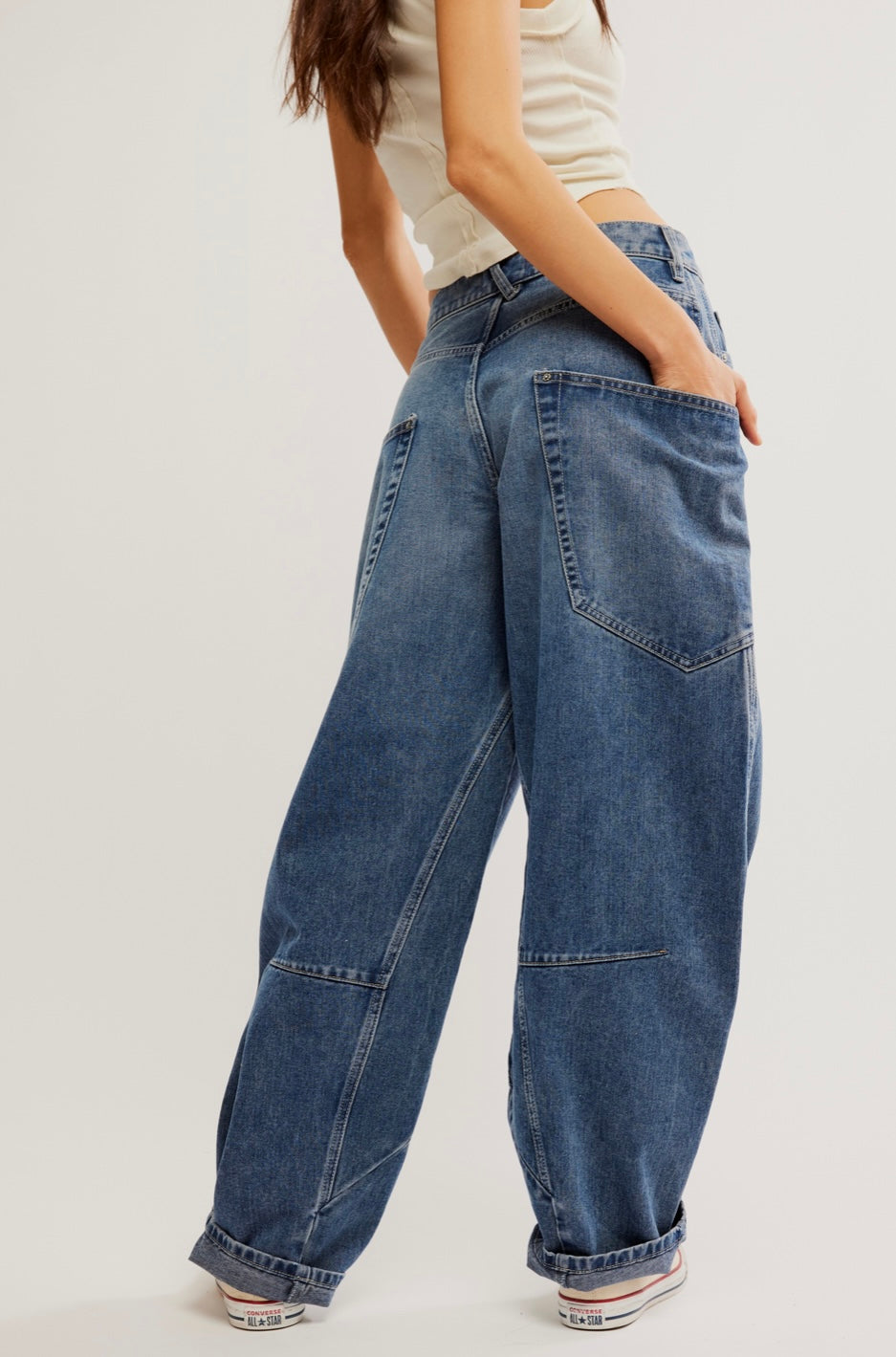 Free People Sugar &amp; Spice Barrel Jeans - beatrix indigo