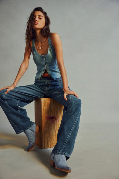 Free People Sugar & Spice Barrel Jeans - beatrix indigo