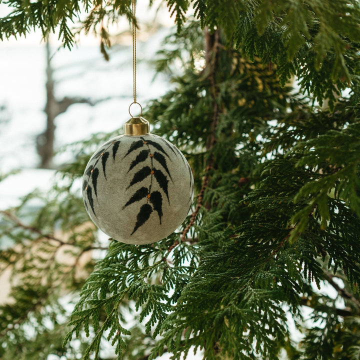 Velvet Fern Glass Ornament