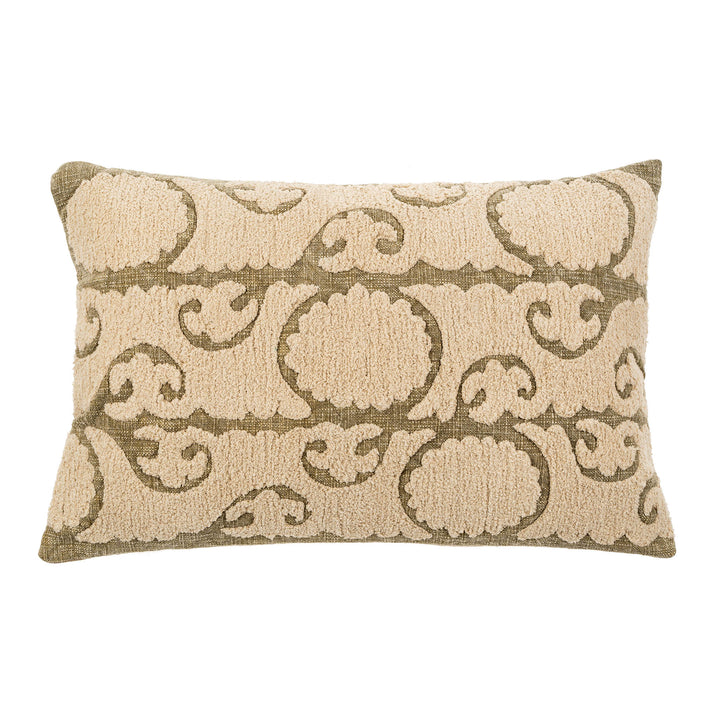 Suzani Boucle Pillow - sage