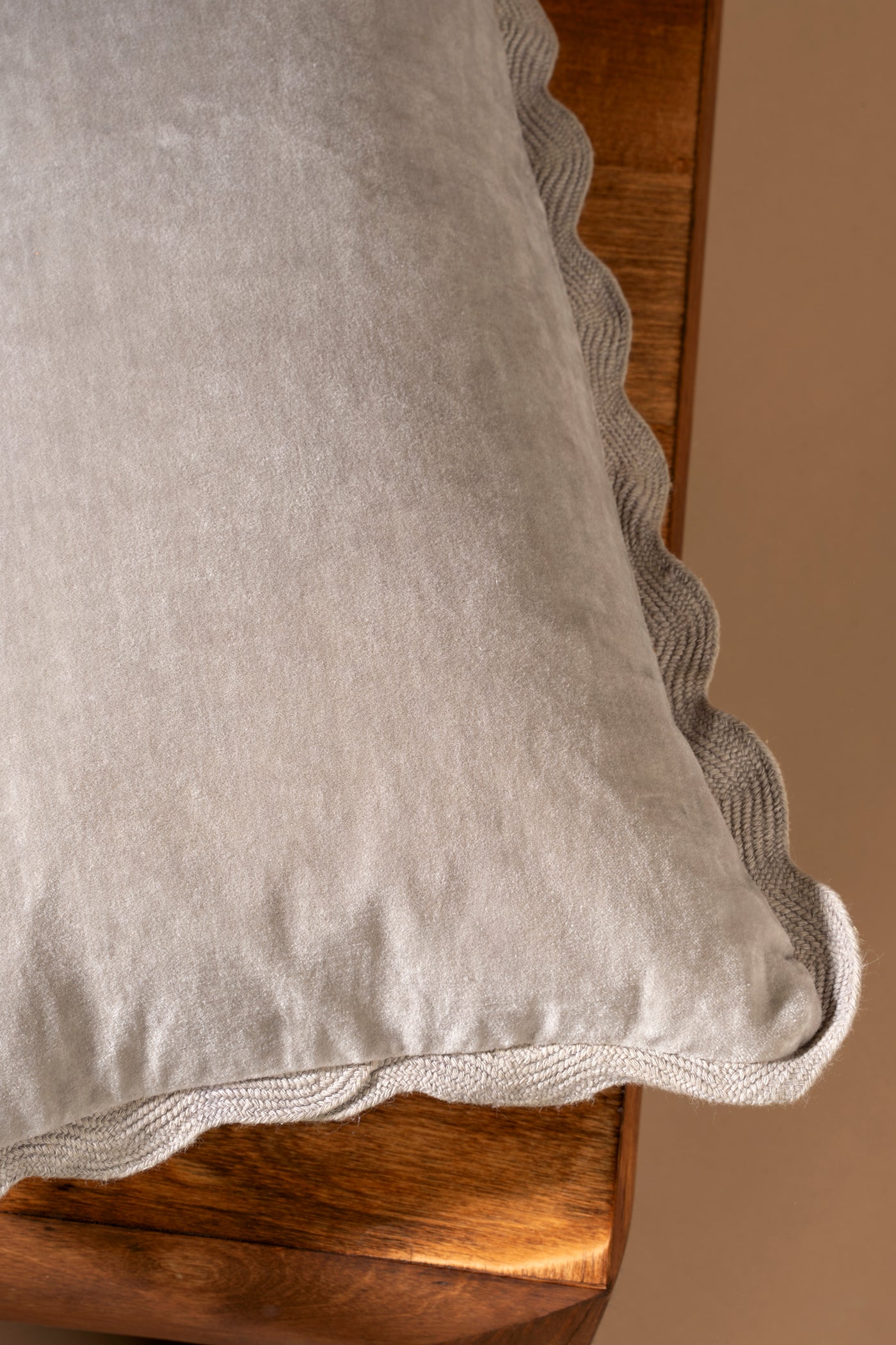 Velvet Scallop Pillow - fog