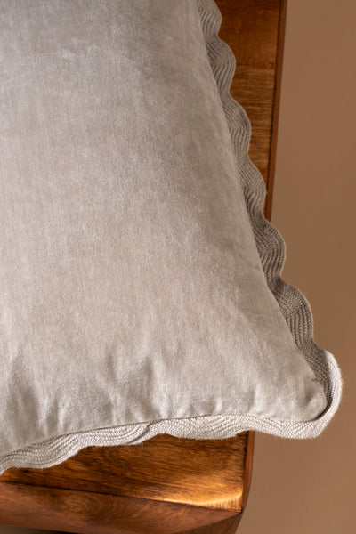 Velvet Scallop Pillow - fog