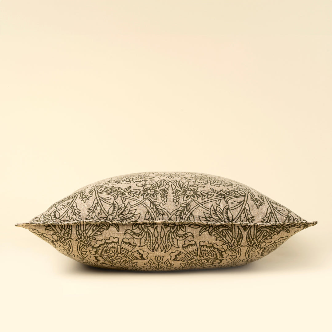 Floria Linen Pillow - green