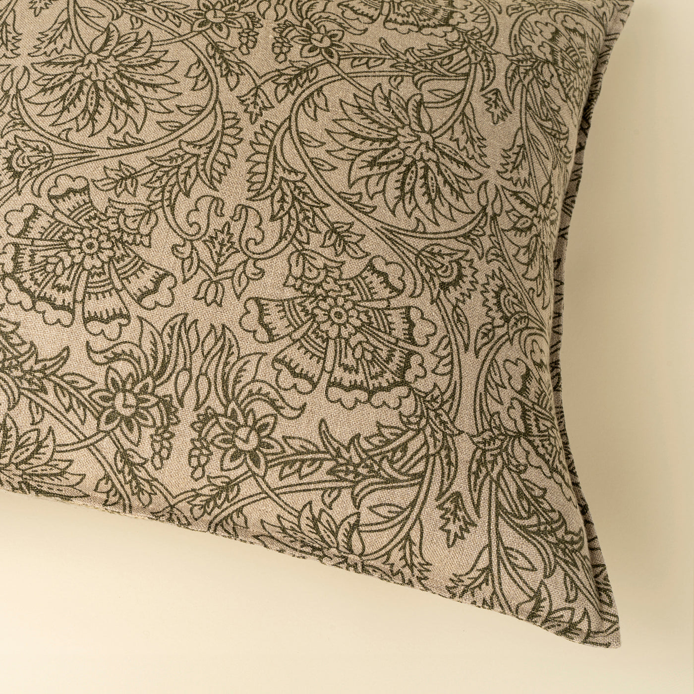 Floria Linen Pillow - green