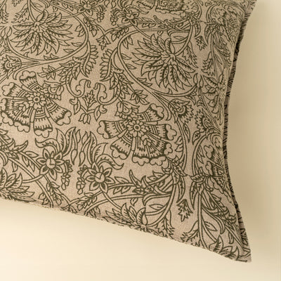 Floria Linen Pillow - green