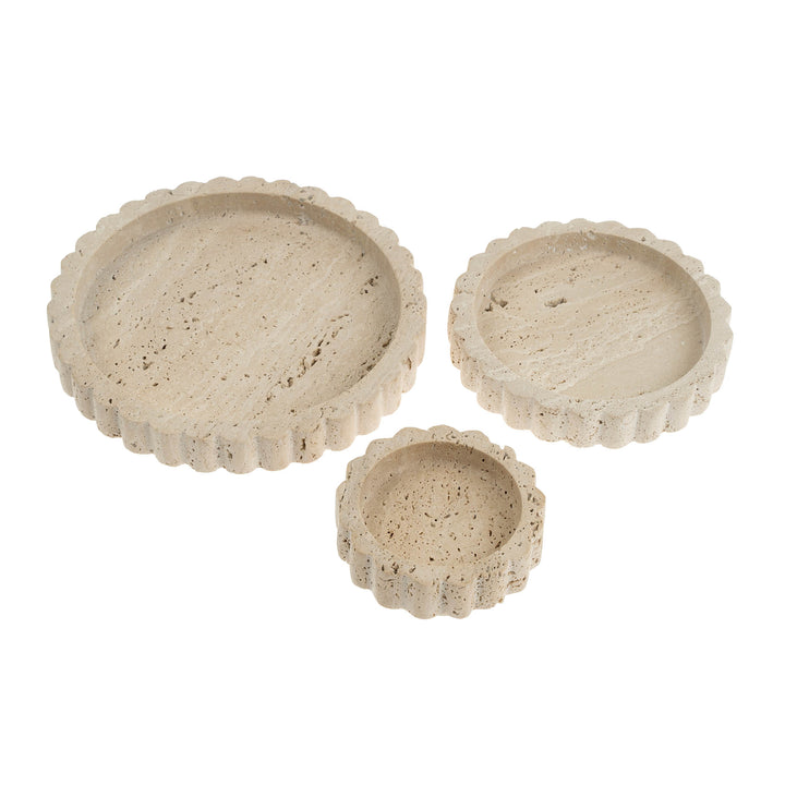 Travertine Scalloped Plate