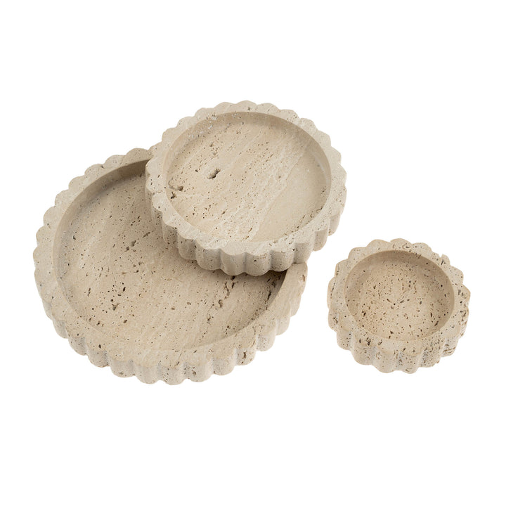 Travertine Scalloped Plate
