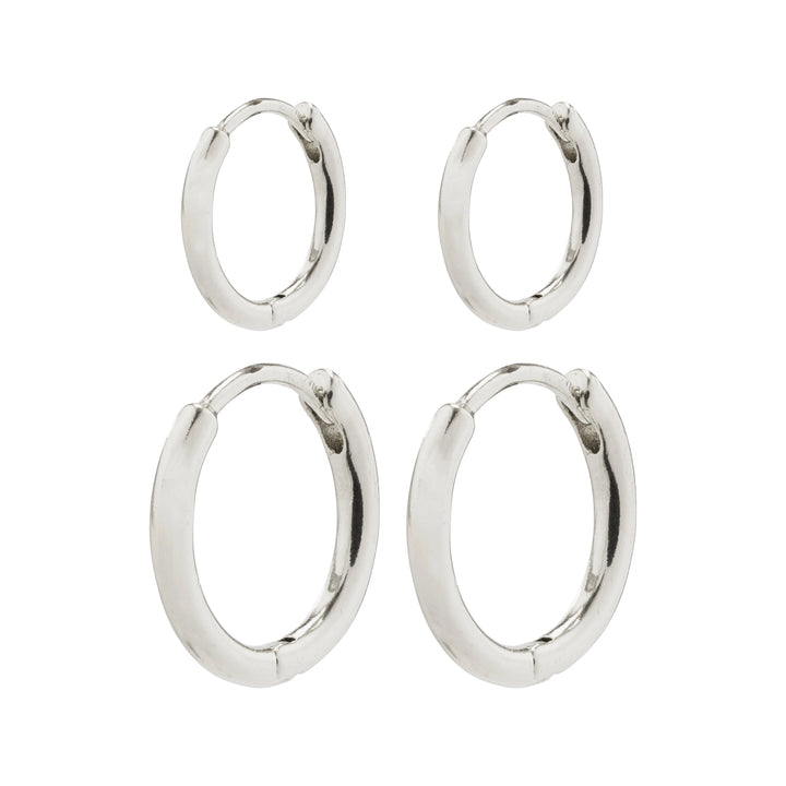 Ariella Hoop Earring Set - silver