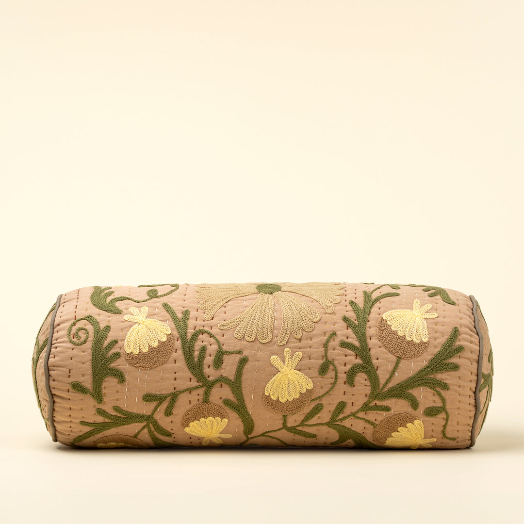Suzani Kantha Bolster Pillow
