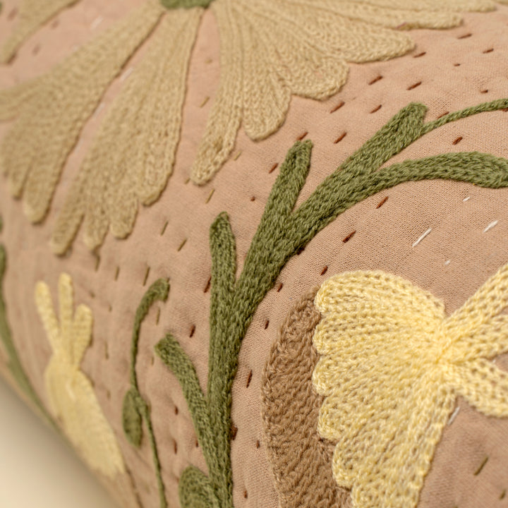 Suzani Kantha Bolster Pillow