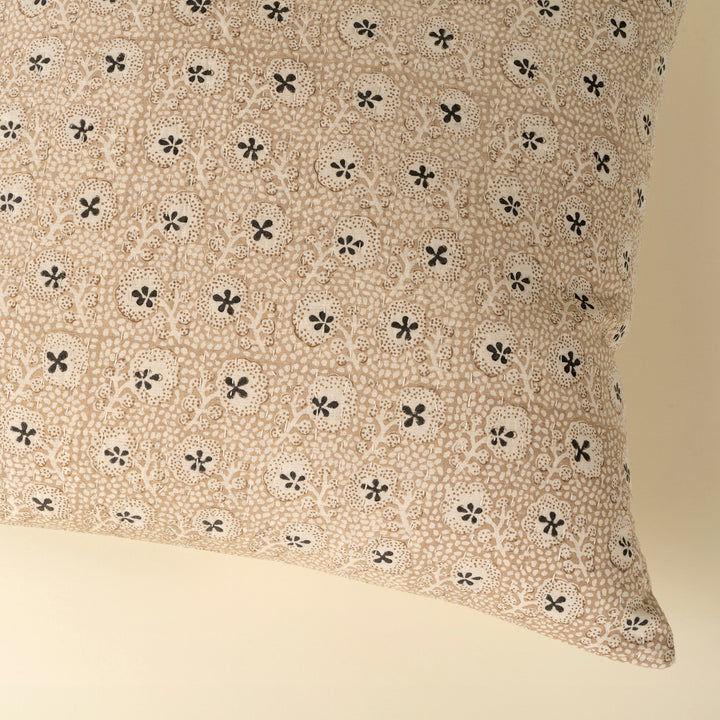Clover Block Print Kantha Pillow