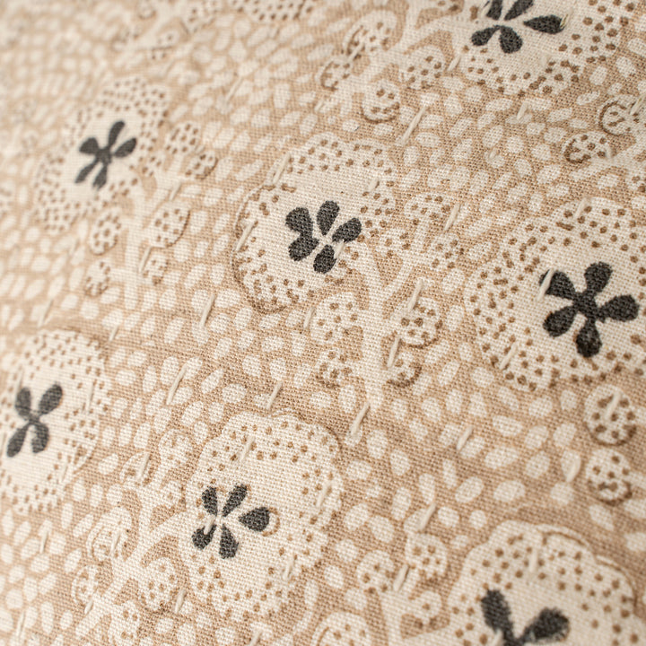 Clover Block Print Kantha Pillow