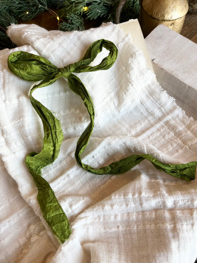 Torn Silk Ribbon - green