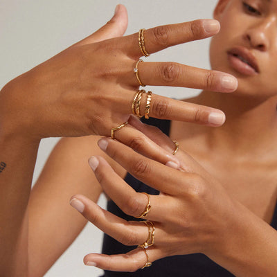 Lulu Heart Stacking Ring - gold