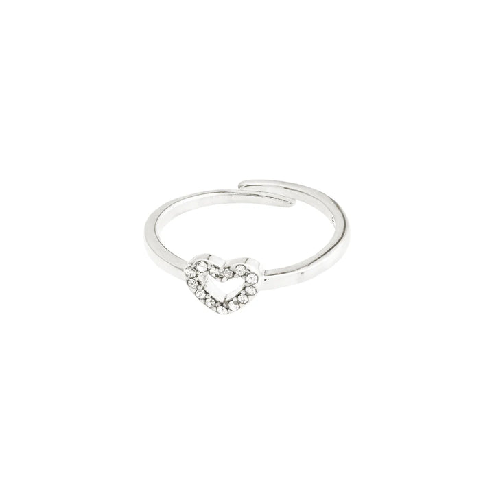 Lulu Heart Stacking Ring - silver