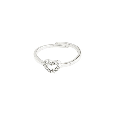 Lulu Heart Stacking Ring - silver