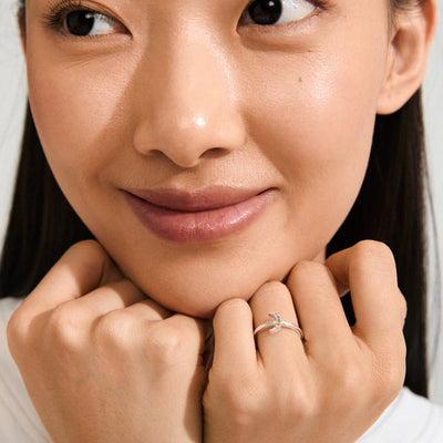 Lulu Moon Stacking Ring - silver