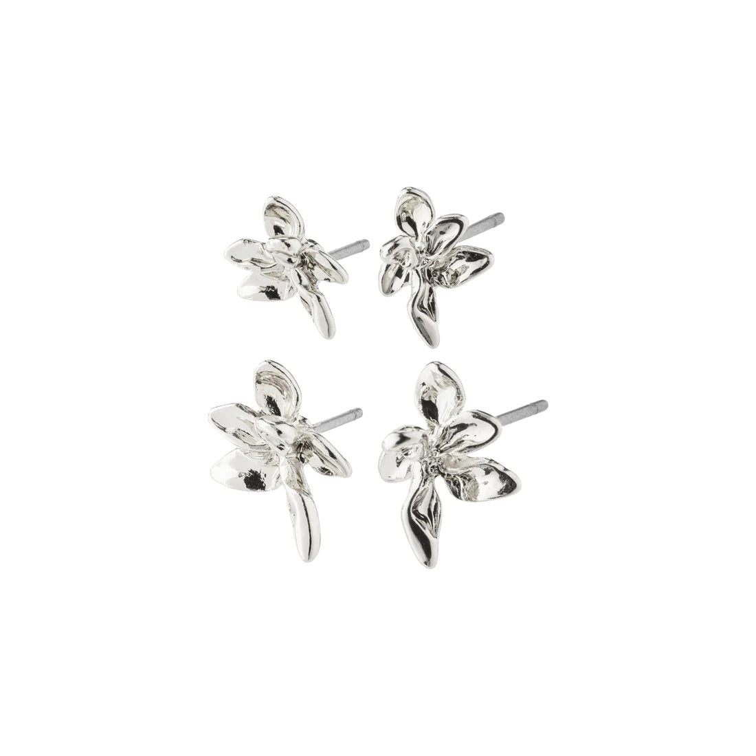 Riko Earrings 2-in-1 set - silver