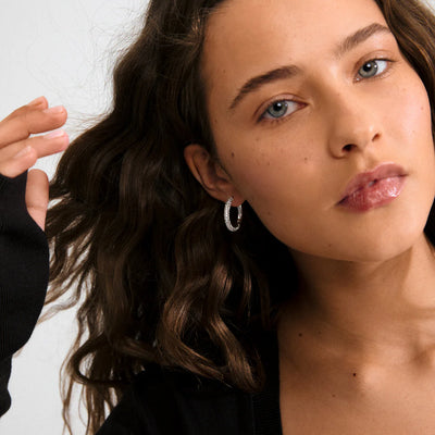 Tatum Large Hoops - silver