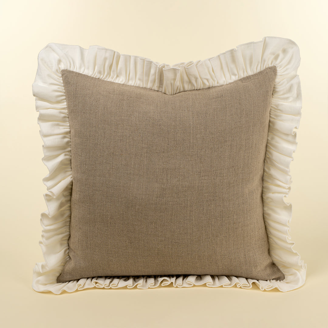 Velvet Ruffle Linen Pillow