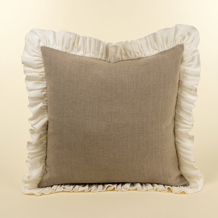 Velvet Ruffle Linen Pillow