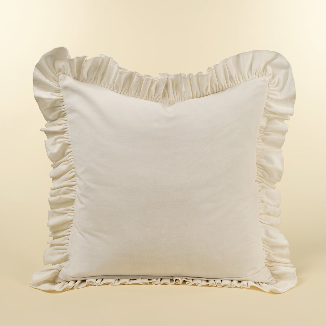 Velvet Ruffle Linen Pillow