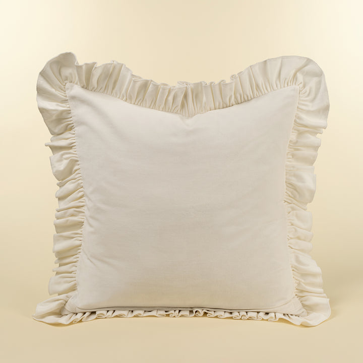 Velvet Ruffle Linen Pillow