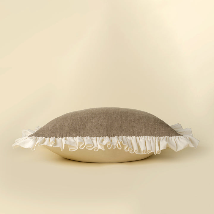 Velvet Ruffle Linen Pillow
