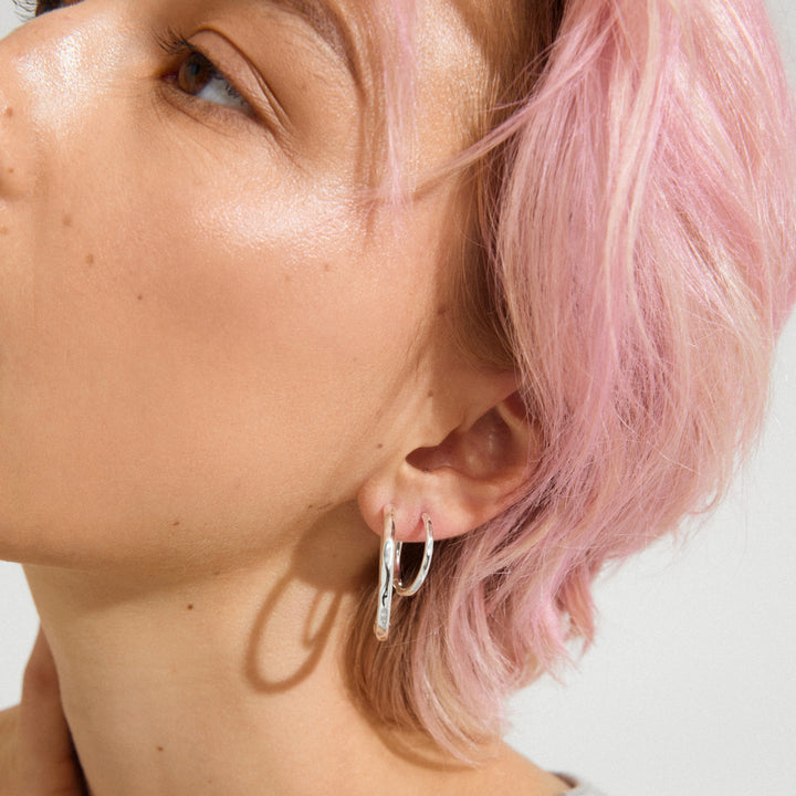 Eve Hoop Earrings - silver