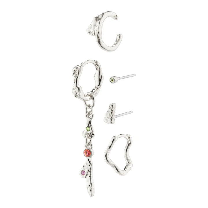 Irene Earring &amp; Cuff 5-in-1 set - silver