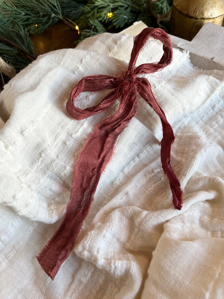 Torn Silk Ribbon - red