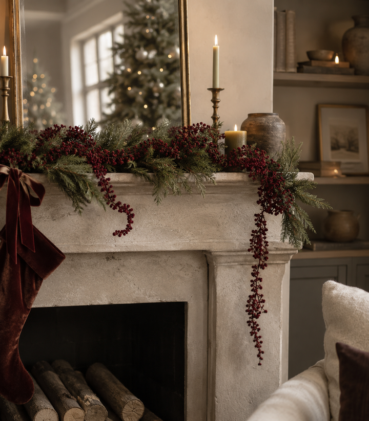 Flocked Berry Garland