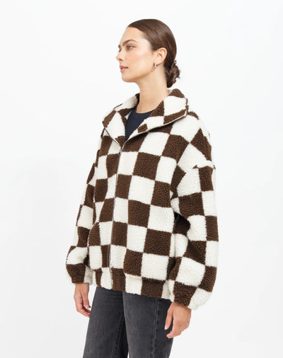 Checkerboard Sherpa Jacket