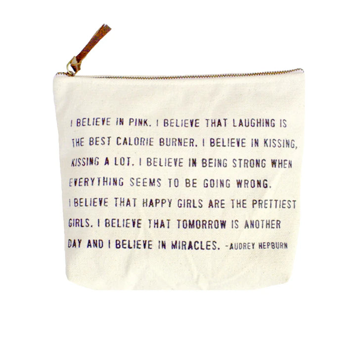 I Believe in Pink Zip Canvas Bag