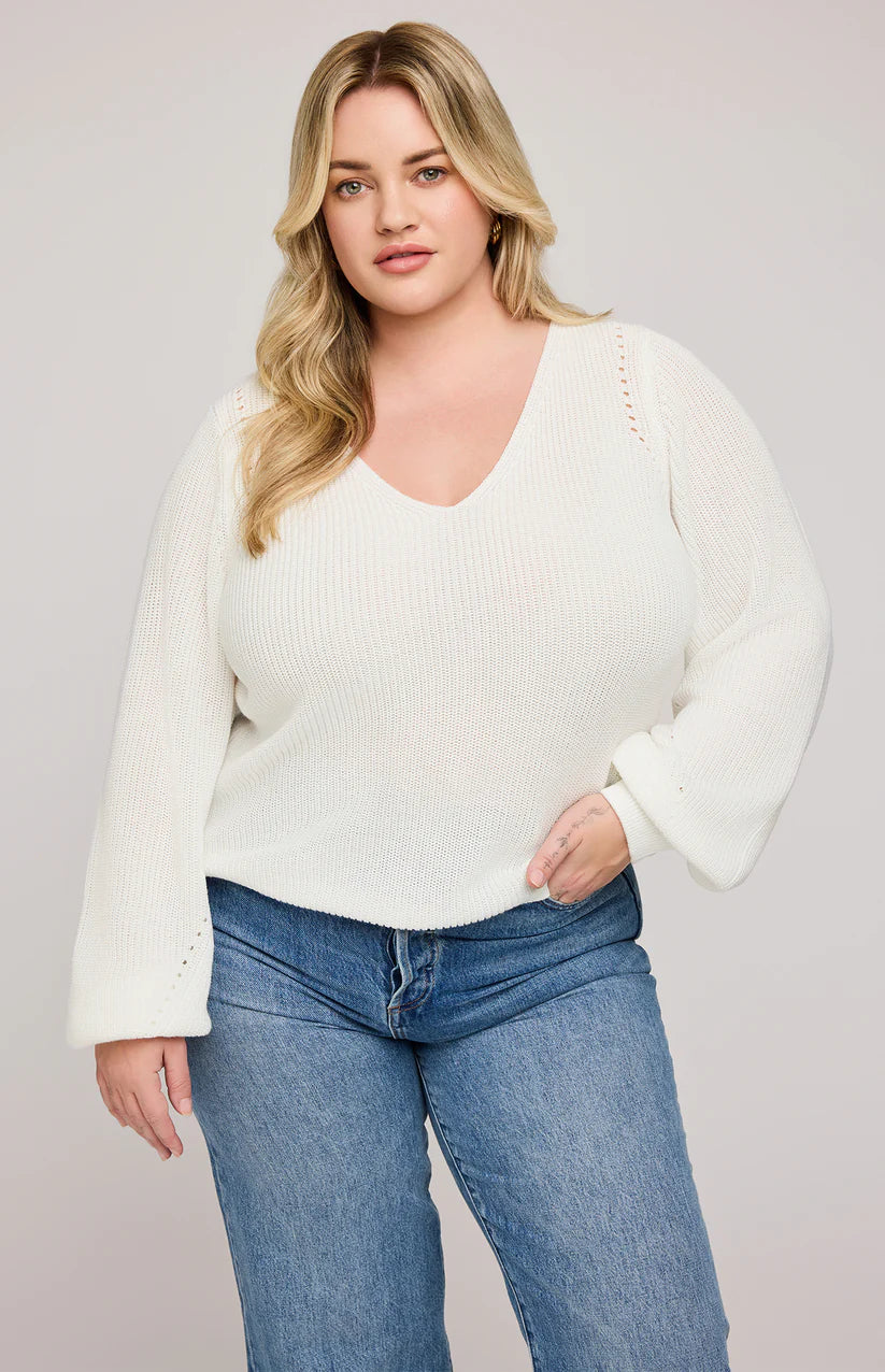 Hailey Pullover Sweater - white