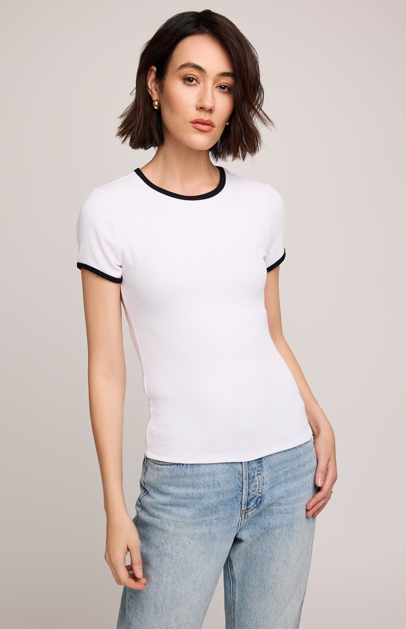 Shania Tee - white ringer