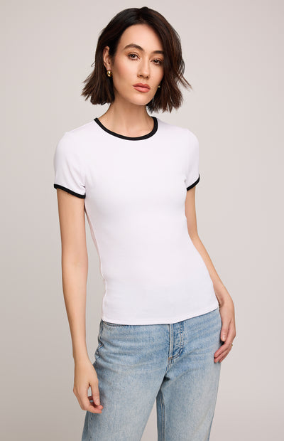 Shania Tee - white ringer