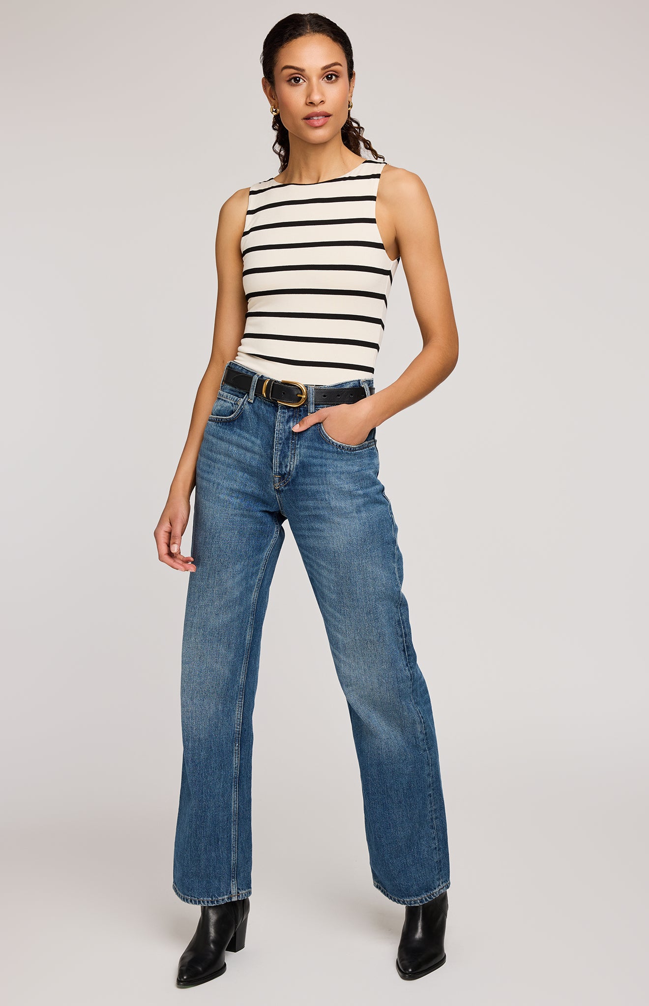 Cyrus Tank - cream stripe