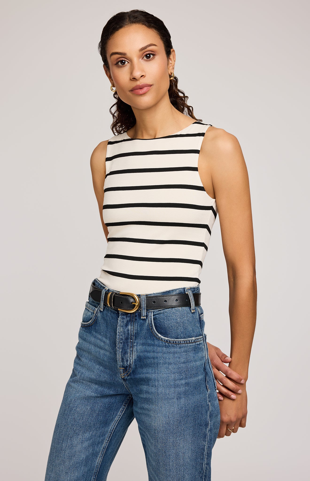 Cyrus Tank - cream stripe