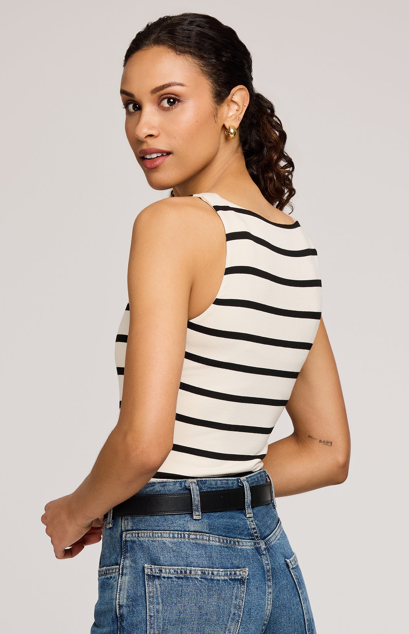 Cyrus Tank - cream stripe