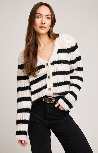 Melanie Cardigan - black stripe