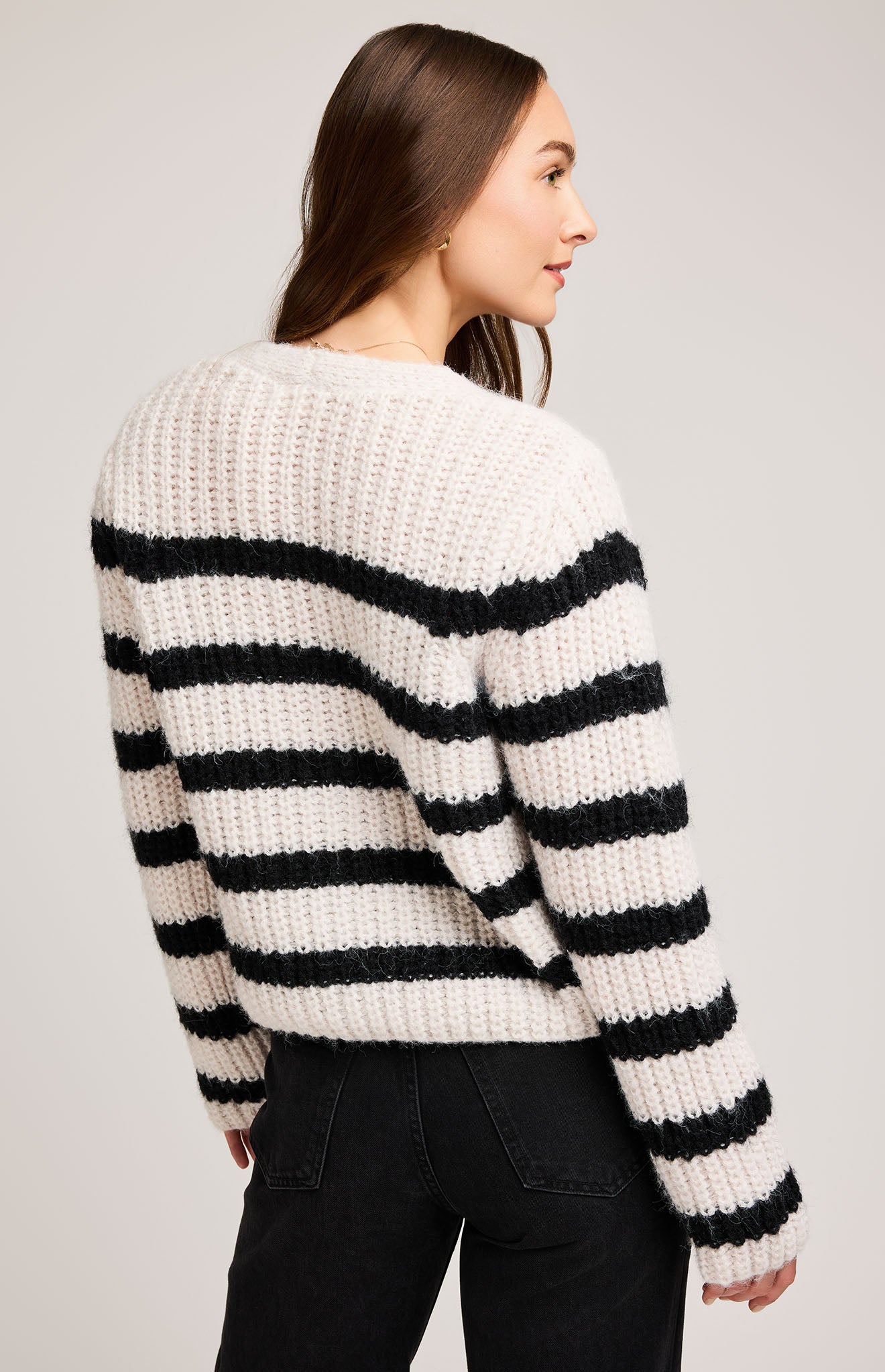 Melanie Cardigan - black stripe