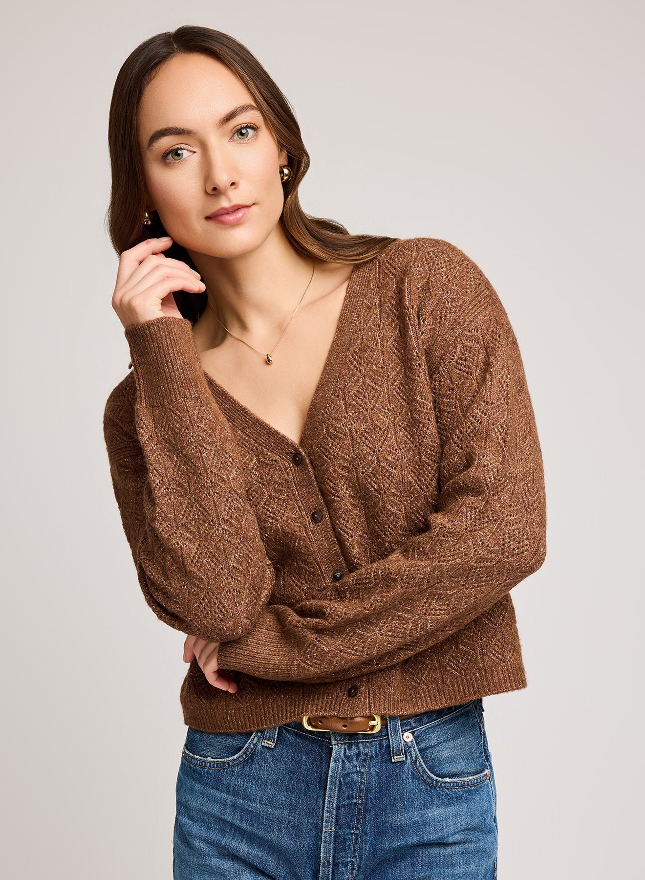 Lila Cardigan - heather chestnut