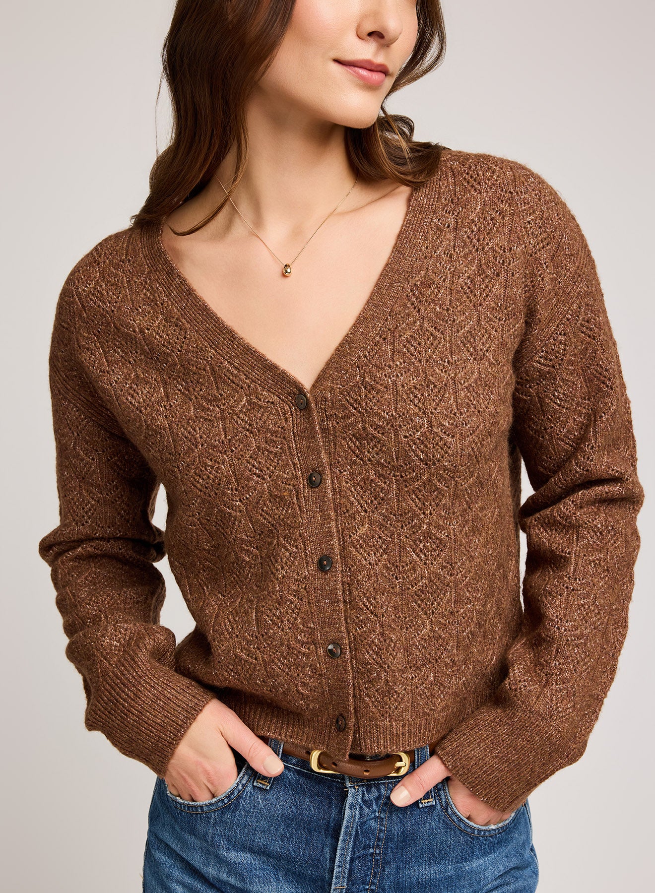 Lila Cardigan - heather chestnut