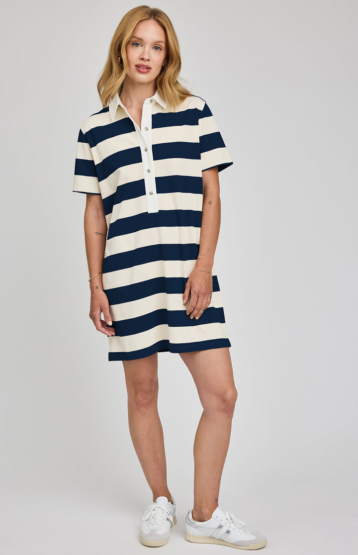 Colbie Dress - navy stripe