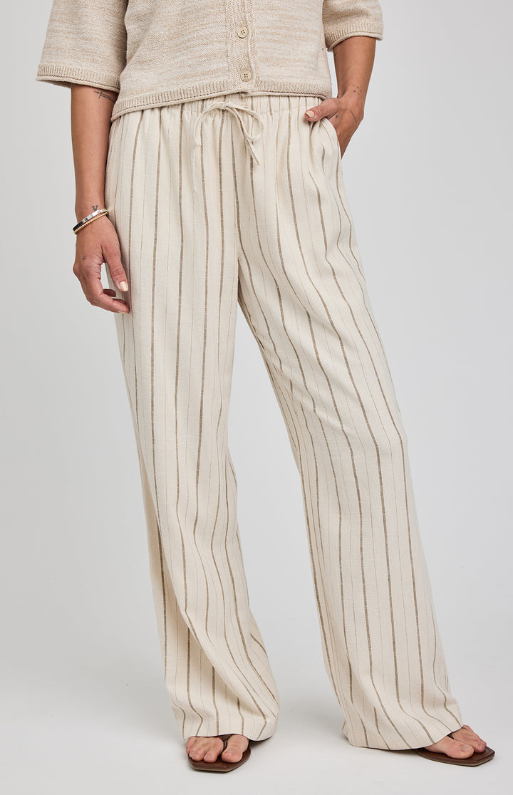 Finley Pant - linen stripe