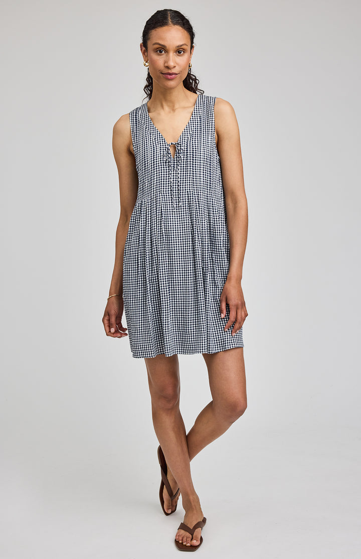 Zoey Dress - navy gingham