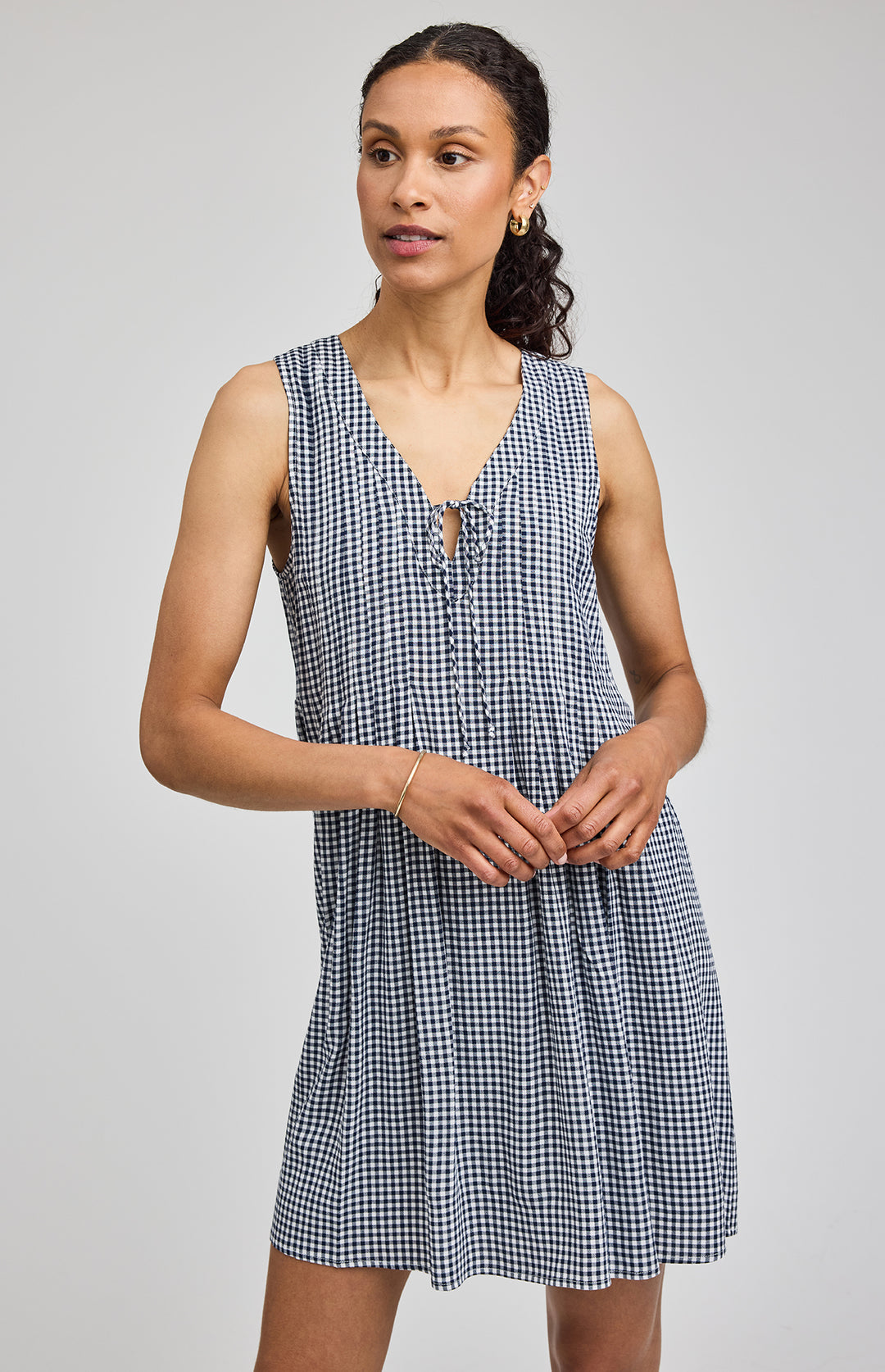Zoey Dress - navy gingham
