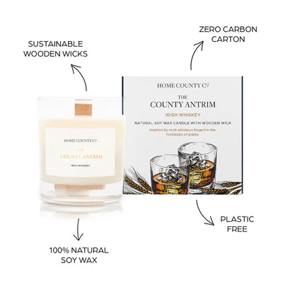 The County Antrim - Irish Whiskey Candle